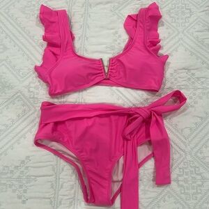Pink Lily Bright Pink Swimsuit